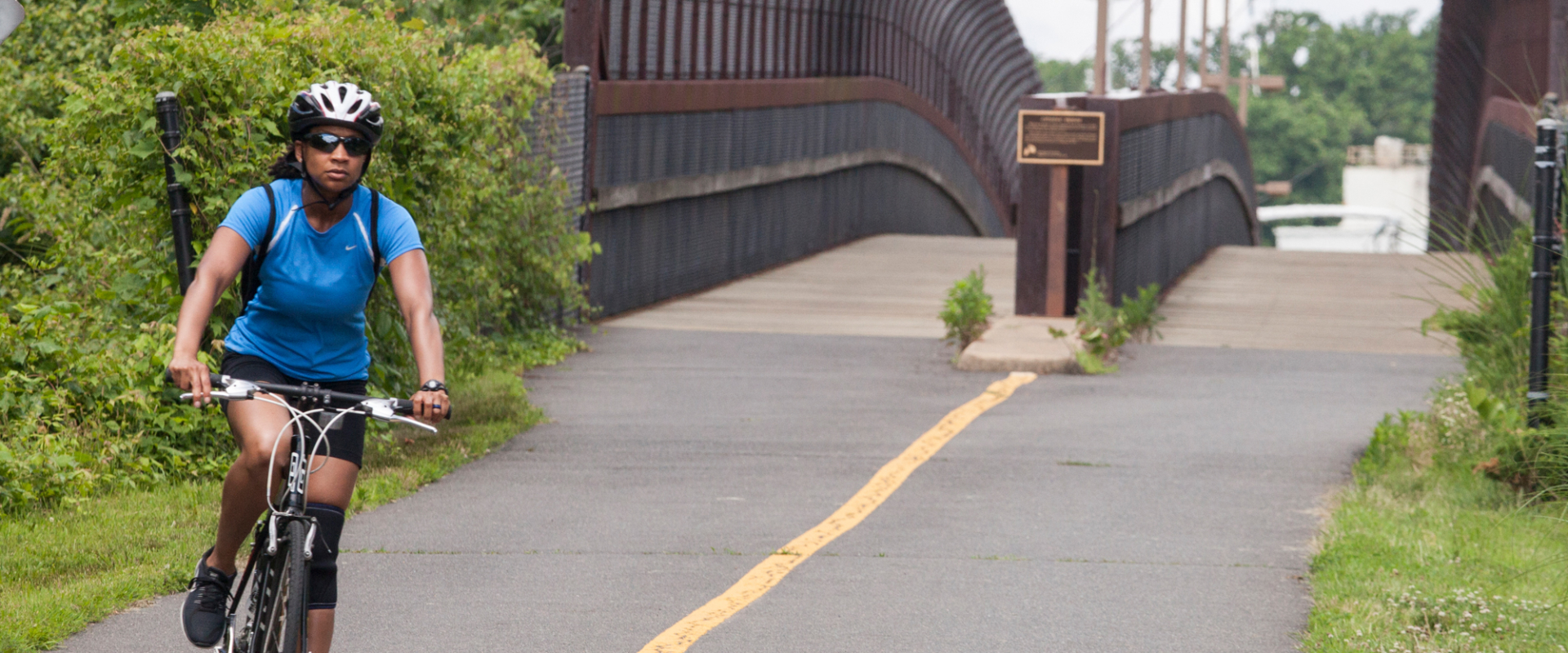 Woman bicyclist on W&OD